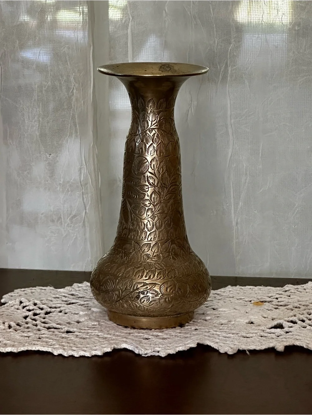 Ornate Brass Decorative Vase - 6 inch. Made in India. Beautiful